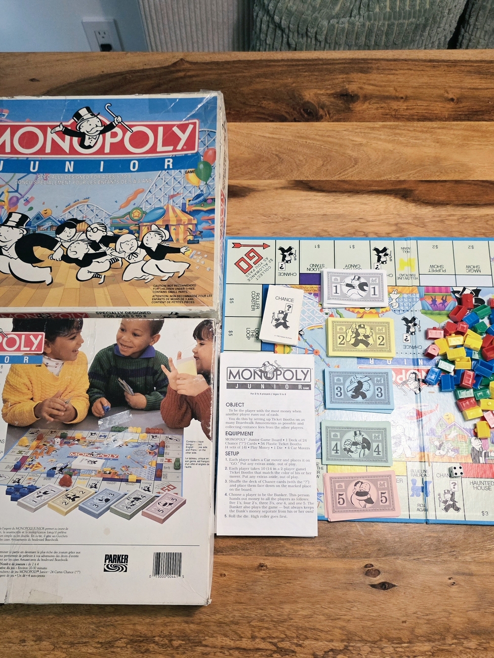 Vintage 1993 Monopoly Junior Board Game - Parker Brothers Complete Retro Edition